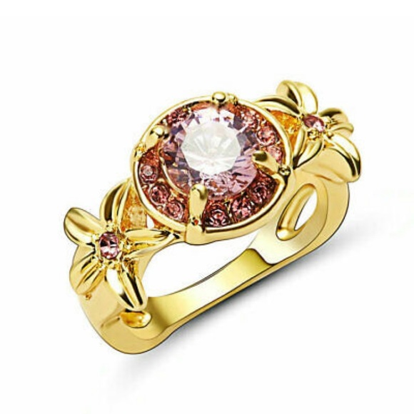 Gold Filled Pink Sapphire Ring - Size 7 - Picture 1 of 6